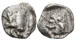 Greek
MYSIA. Kyzikos. (450-400 BC)
AR Hemiobol (8.11mm 0.39g)