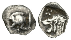 Greek
MYSIA. Kyzikos. (Circa 450-400 BC).
AR Hemiobol (9.05mm 0.31g)