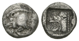 Greek
MYSIA. Kyzikos. (Circa 450-400 BC).
AR Diobol (10.07mm 1.16g)