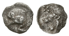 Greek
MYSIA. Kyzikos. (Circa 450-400 BC).
AR Hemiobol (9.73mm 0.36g)