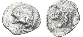 Greek
MYSIA. Kyzikos. (Circa 450-400 BC).
AR Hemiobol (10.22mm 0.39g)