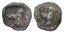 Greek
MYSIA. Kyzikos. (450-400 BC)
AR Hemiobol (8.19mm 0.42g)