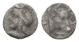 Greek
MYSIA. Kyzikos. (450-400 BC)
AR Hemiobol (7.35mm 0.22g)