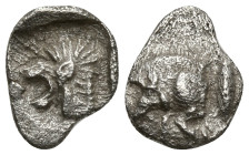 Greek
MYSIA. Kyzikos. (450-400 BC)
AR Tetartemorion (6mm 0.16g)