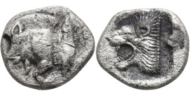 Greek
MYSIA. Kyzikos. (450-400 BC)
AR Diobol (13.1mm 1.18g)