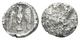 Greek
KINGS of THRACE, Odrysian. Sparadokos. (Circa 450-440 BC).
AR Diobol (11.03mm 1.13g)