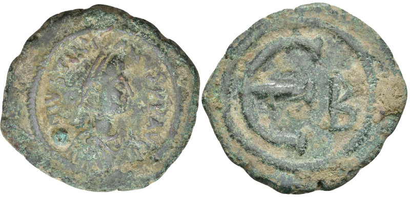 Byzantine
Justinian I (527-565 AD). Constantinople
AE Pentanummium (27.5mm 3.4...