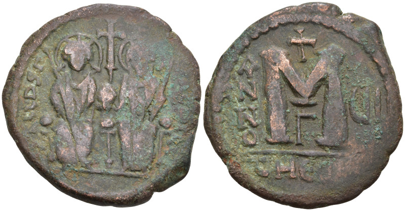 Byzantine
Justin II (565-578 AD) Antioch
AE Follis (41.5mm 14.37g)
Obv: D N I...