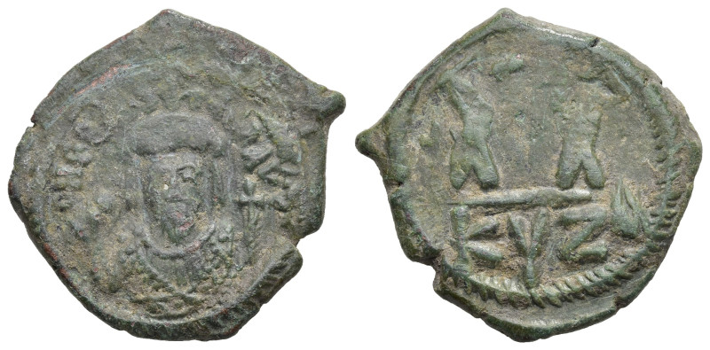 Byzantine
Phocas (602-610 AD). Kyzikos
AE Half Follis (24.95mm 5.8g)