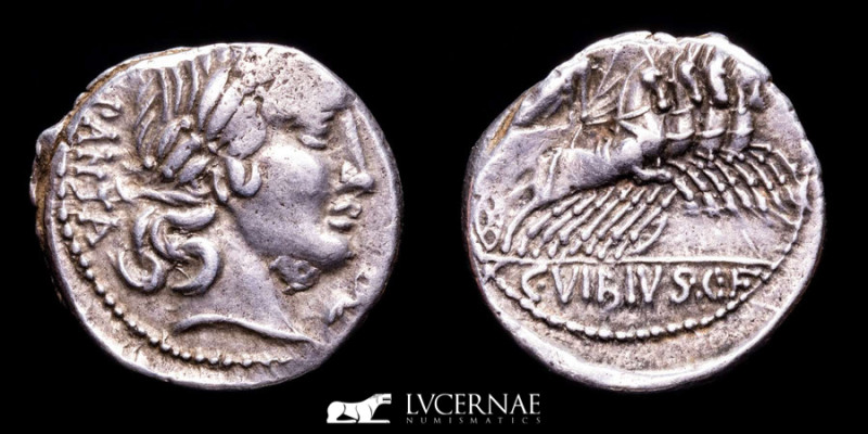 Roman Republic - C. Vibius C.f. Pansa. Silver denarius (3,94 g. 18 mm.) Rome min...