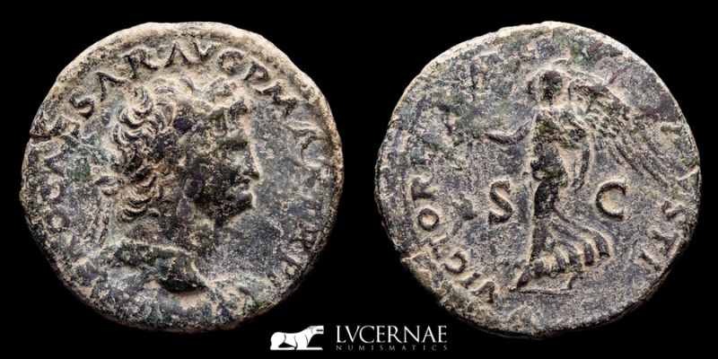 Roman Empire - Nero, (54-68 AD.) Bronze dupondius (13.98 g., 29 mm.), Lugdunum, ...