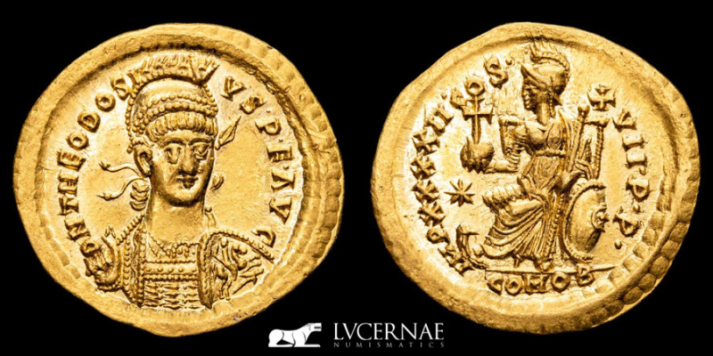 Roman Empire - Theodosius II (402-450 AD). Gold Solidus (4.41 g. 22 mm.). Consta...