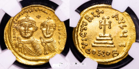 Heraclius Gold Solidus 4,43 g. 21 mm. Constantinople 616-625 AD. Mint state