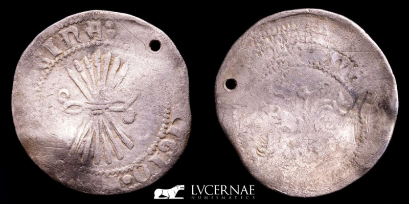 Spain-Catholic Kings (1474-1504) 1/2 silver Real (1,56 g. 21 mm.). 

Yoke and ar...