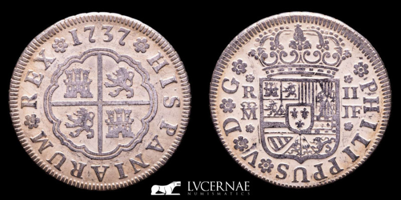 Spain - Felipe V (1700 - 1746)

Silver 2 Reales (5.69 g. 26 mm) minted in Madr...