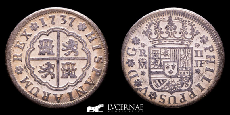 Spain - Felipe V (1700 - 1746)

Silver 2 Reales (5.63 g. 27 mm.) minted in Madri...