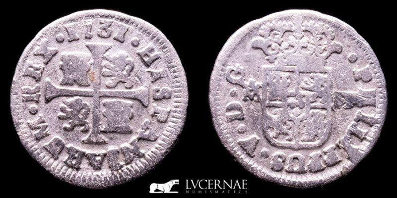 Spain - Felipe V (1700-1746) silver 1/2 real. Madrid mint, 1731. Essayer F·M.
(1...