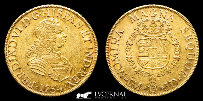 Spain - Fernando VI (1746-1759)

Gold 8 escudos. Lima, 1754, J.D.

27 g. y 37 mm...