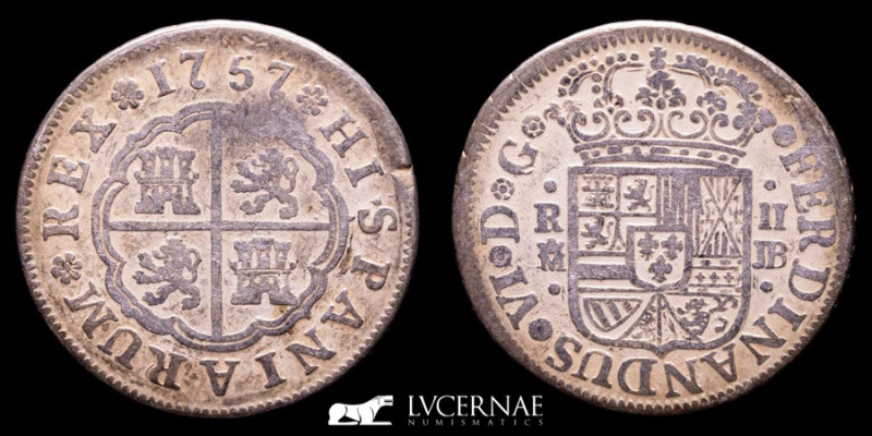 Spain - Fernando VI (1746-1759) Silver 2 Reales (5.65 g, 26 mm.). Minted in Madr...