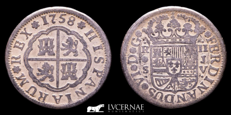 Spain - Fernando VI (1746-1759) Silver 2 Reales (5.48 g, 26 mm.). Minted in Sevi...