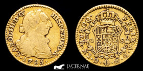 Carlos III (1759-1788) Gold 1 Escudo 3,34 g., 18 mm. Madrid 1785 D.V. GVF-