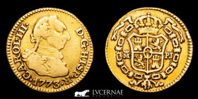 Carlos III (1759-1788) Gold Gold 1/2 Escudo 1,73 g  y 15 mm. Madrid 1773 Good very fine