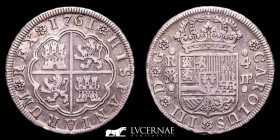 Carlos III (1759-1788) Silver 4 Reales 13,16 g, 33 mm. Madrid 1761 J.P. Good very fine