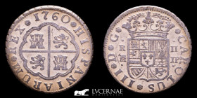 Carlos III (1759-1788) Silver 2 Reales 5.75 g 26 mm. Madrid 1760 - JP Good very fine