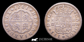 Carlos III (1759-1788) Silver 2 Reales 5.56 g, 26 mm. Madrid 1761 J.P. Good very fine