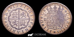 Carlos III (1759-1788) Silver 2 Reales 5.35 g. 26 mm. Madrid 1771 - P.J. Good very fine