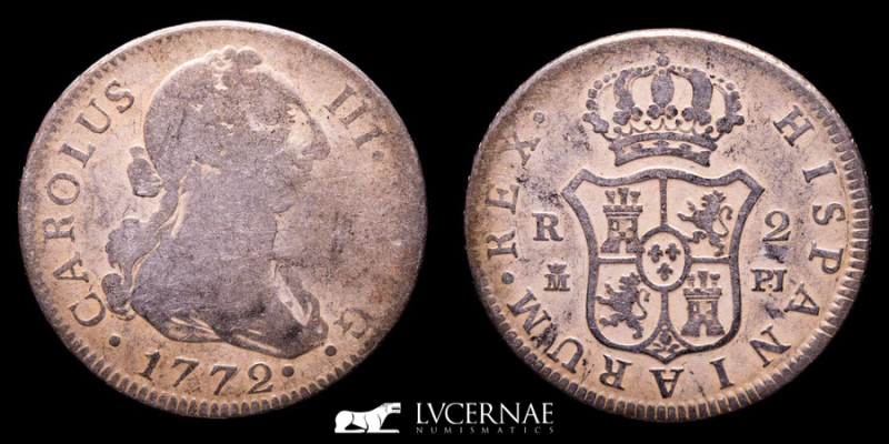 Spain - Carlos III (1759-1788), silver 2 Reales, Madrid, 1772

Cy11534

 5.58 g ...