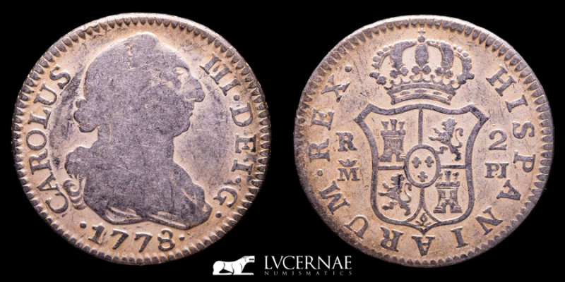 Spain - Carlos III (1759-1788)

Silver 2 reales, Madrid, 1778. PJ.

5.70 g. 26. ...