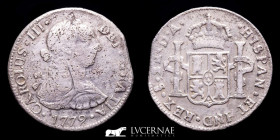Carlos III Silver 2 Reales 6,68 grs, 27 mm Santiago 1779 DA Good very fine (MBC)