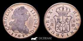 Carlos III (1759-1788) Silver 2 Reales 5.73 g 25 mm. Madrid 1784 JD Good very fine (MBC+)