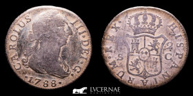 Carlos III (1759-1788) Silver 2 Reales 5.67 g 25 mm. Sevilla 1788 C. Good Very fine