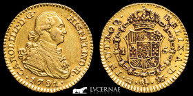 Carlos IV (1788 - 1808) Gold 1 Escudo 3,37 g., 18 mm Madrid 1791 MF Good very fine (MBC)