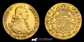 Carlos IV (1788-1808) Gold Escudo 3,34 g., 18 mm Madrid 1792 MF Good very fine (MBC)