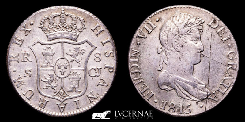 Spain - Fernando VII (1808-1833) silver 8 Reales (26,62 g. 38 mm.) minted in Sev...