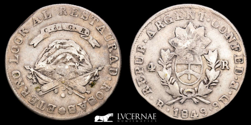 Argentina. La Rioja.

Silver 4 reales. 1849. RB. 

Km-20. Silver. (13,32 g. 32 m...