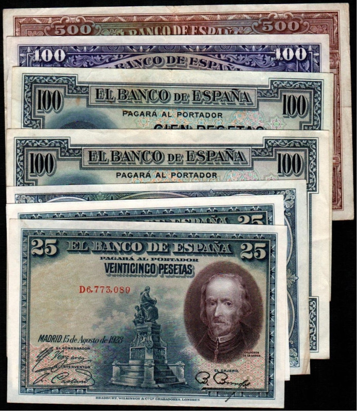 25 de abril de 1931. 50, 100 y 500 pesetas. E358, E360 y E361. 15 de agosto de 1...