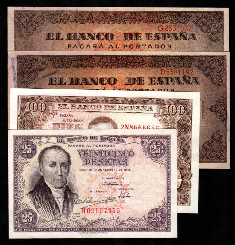 20 de mayo de 1938. 100 pesetas. Serie D y G. E432a. 7 de abril de 1953. 100 pes...