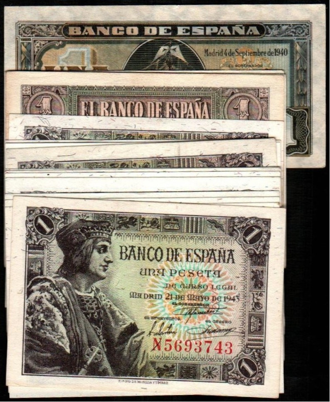 21 de mayo de 1943. 1 peseta. Sin serie y series A, B, C, D, E, F, G, I, J, K, L...