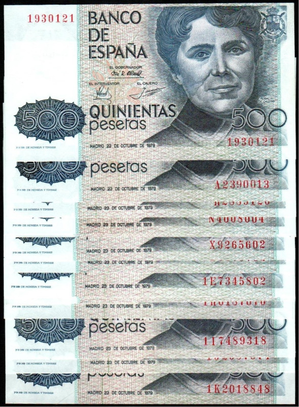 23 de octubre de 1979. 500 pesetas. Sin serie y series A, H, N, P, S, W, X, 1B, ...