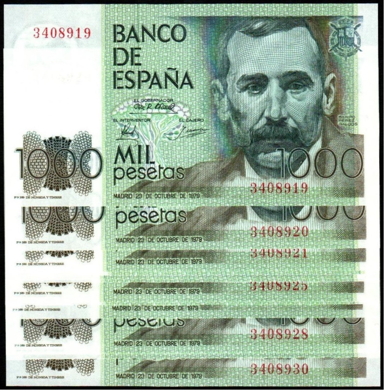 23 de octubre de 1979. 1.000 pesetas. Sin serie. Doce correlativos. E477. SC, ap...