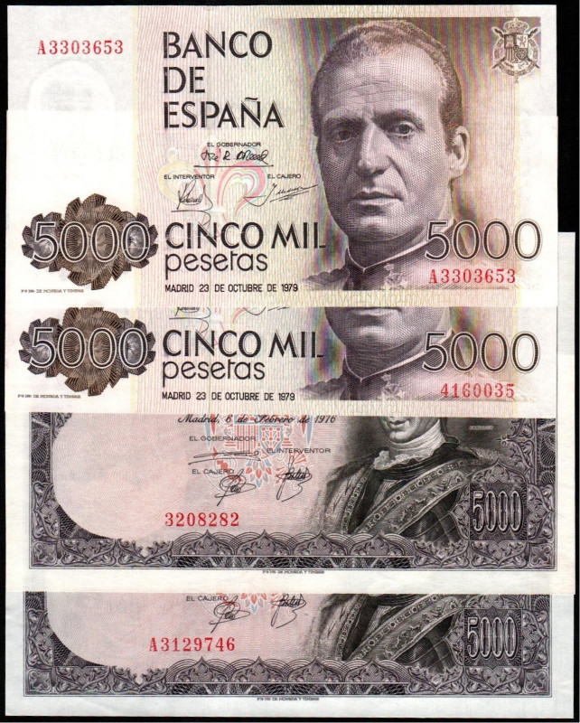 23 de octubre de 1979. 5.000 pesetas. Sin serie y serie A. E478 y E478a. 6 de fe...