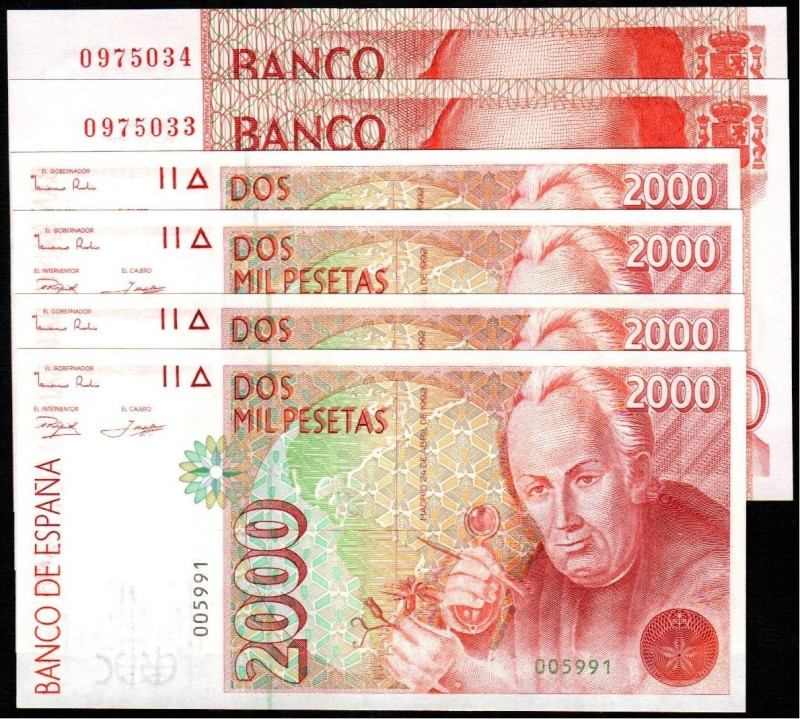 22 de julio de 1980. 2.000 pesetas. Sin serie. Numeración comienza con 0. Pareja...