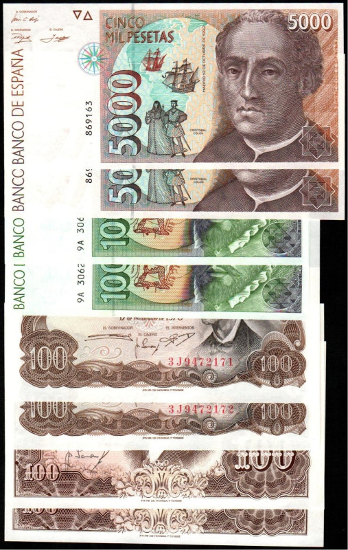 12 de octubre de 1992. 1.000 pesetas. Serie 1A. Pareja correlativa. 5.000 peseta...