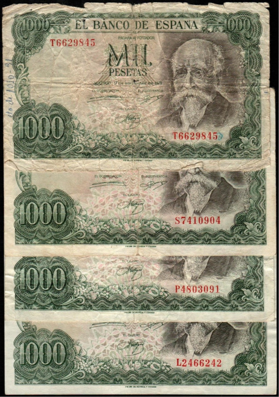 17 de septiembre de 1971. 1.000 pesetas. Series T, S, L y P. Falsos, alguno de b...