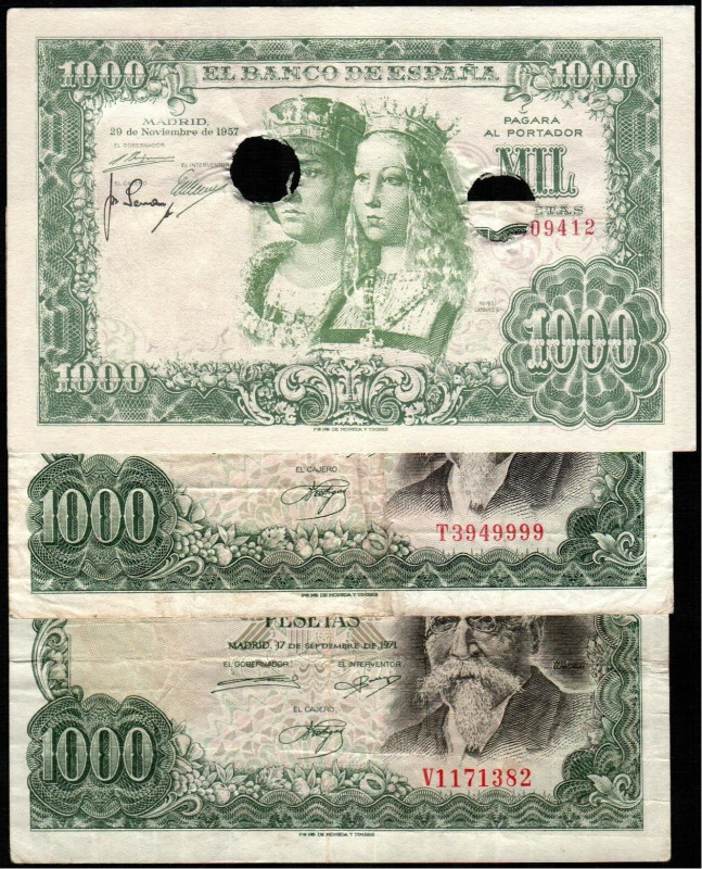 17 de septiembre de 1971. 1.000 pesetas. Series T y V. Falsos. E474F. 29 de novi...