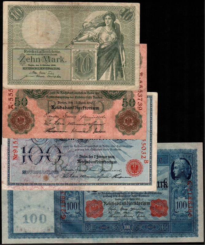 ALEMANIA. 10 marcos. 6 de octubre de 1906. 100 marcos. 7 febrero 1908. 50 marcos...